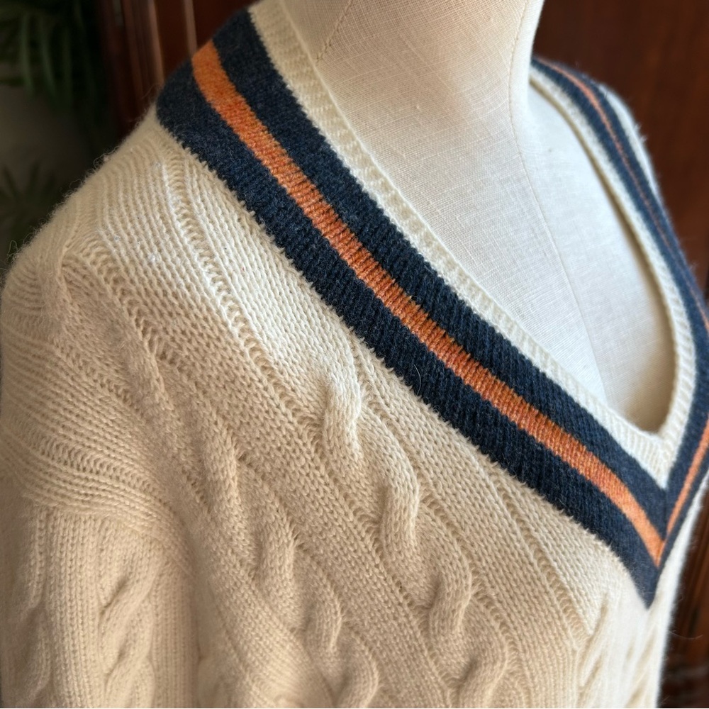Polo Ralph Lauren Cricket Wool Alpaca Cashmere V-Neck Sweater Mens XL - Picture 5 of 16